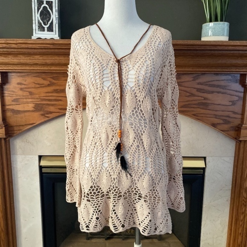 52‎ Weekends Crochet Popover Top Sz. M